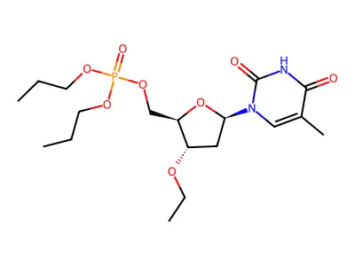 5'-Thymidylic acid, 3'-O-ethyl-, dipropyl ester structure