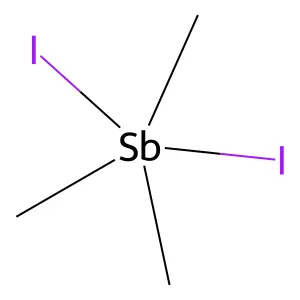 Trimethylantimony diiodide structure