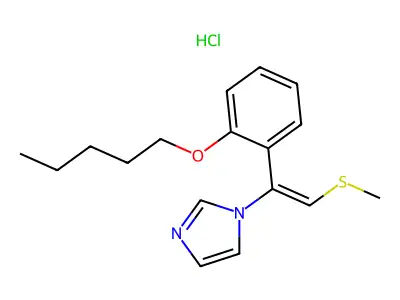 1-[2-Methylsulfanyl-1-(2-pentoxyphenyl)ethenyl]imidazole hydrochloride structure