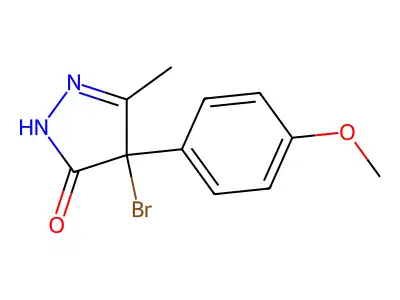 4-Bromo-4-(4-methoxyphenyl)-5-methyl-2,4-dihydro-3H-pyrazol-3-one structure