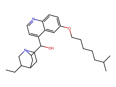 6'-((6-Methylheptyl)oxy)-10,11-dihydrocinchonan-9-ol structure