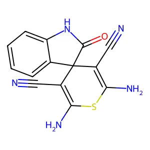 2',6'-diamino-2-oxospiro[1H-indole-3,4'-thiopyran]-3',5'-dicarbonitrile structure