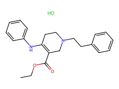 Ethyl 4-anilino-1-(2-phenylethyl)-1,2,3,6-tetrahydropyridine-3-carboxylate hydrochloride structure