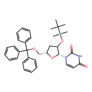2'-O-(tert-Butyldimethylsilyl)-3'-deoxy-5'-O-trityluridine structure