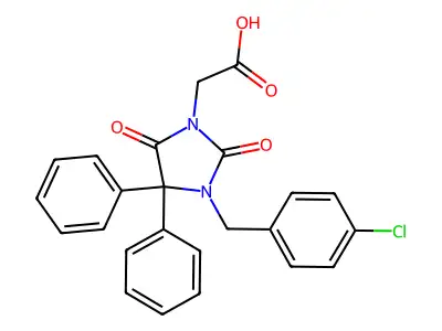 1-Imidazolidineacetic acid, 3-(4-chlorophenyl)-2,5-dioxo-4,5-diphenyl- structure