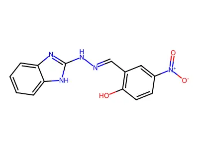 2-Hydroxy-5-nitrobenzaldehyde 2-(1H-benzimidazol-2-yl)hydrazone structure