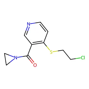 Pyridine, 3-(1-aziridinylcarbonyl)-4-(2-chloroethylthio)- structure