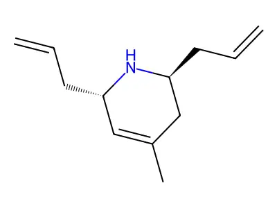 (2S,6S)-2,6-Diallyl-4-methyl-1,2,3,6-tetrahydropyridine structure