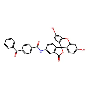 4-Benzoyl(benzoyl)-1-amidofluorescein structure
