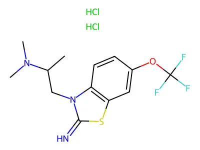 (RS)-3-(2-Dimethylaminopropyl)-2-imino-6-trifluoromethoxybenzothiazoline dihydrochloride structure