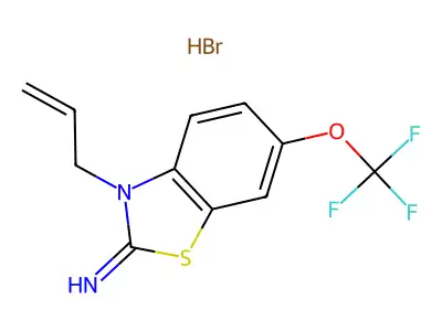 2(3H)-Benzothiazolimine, 3-(2-propenyl)-6-(trifluoromethoxy)-, monohydrobromide structure