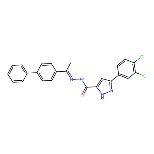 C24H18Cl2N4O structure