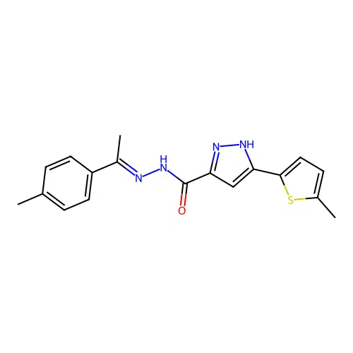 N'-(1-(4-Methylphenyl)ethylidene)3-(5-ME-2-thienyl)-1H-pyrazole-5-carbohydrazide structure