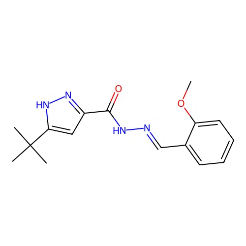 3-tert-butyl-N'-[(E)-(2-methoxyphenyl)methylidene]-1H-pyrazole-5-carbohydrazide structure