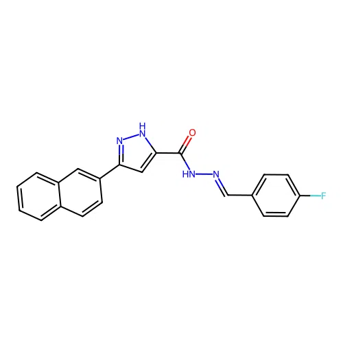 N'-(4-fluorobenzylidene)-3-(2-naphthyl)-1H-pyrazole-5-carbohydrazide structure