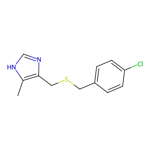 4-chlorobenzyl (5-methyl-1H-imidazol-4-yl)methyl sulfide structure