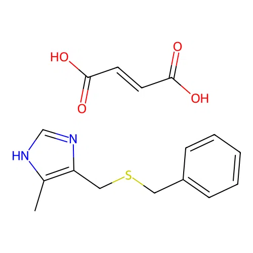 1H-Imidazole, 4-methyl-5-(((phenylmethyl)thio)methyl)-, (Z)-2-butenedioate (1:1) structure