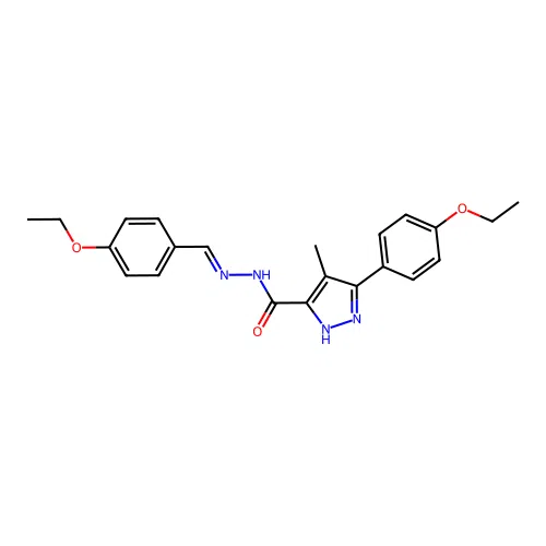 3-(4-ethoxyphenyl)-N'-[(E)-(4-ethoxyphenyl)methylidene]-4-methyl-1H-pyrazole-5-carbohydrazide structure