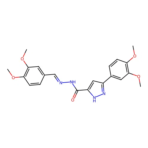 3-(3,4-dimethoxyphenyl)-N'-[(E)-(3,4-dimethoxyphenyl)methylidene]-1H-pyrazole-5-carbohydrazide structure