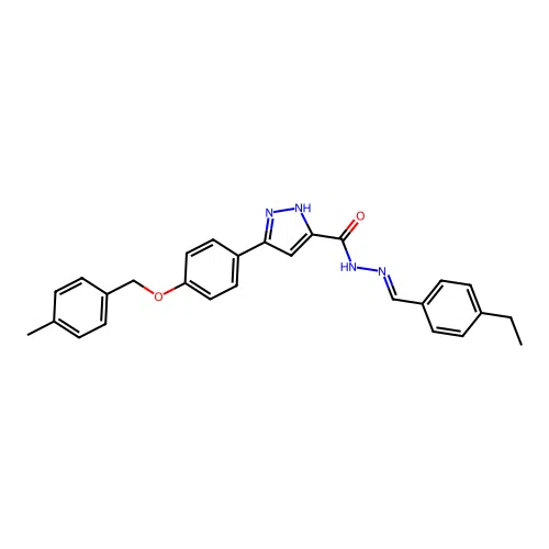 N'-(4-Ethylbenzylidene)-3-(4-((4-ME-benzyl)oxy)PH)-1H-pyrazole-5-carbohydrazide structure