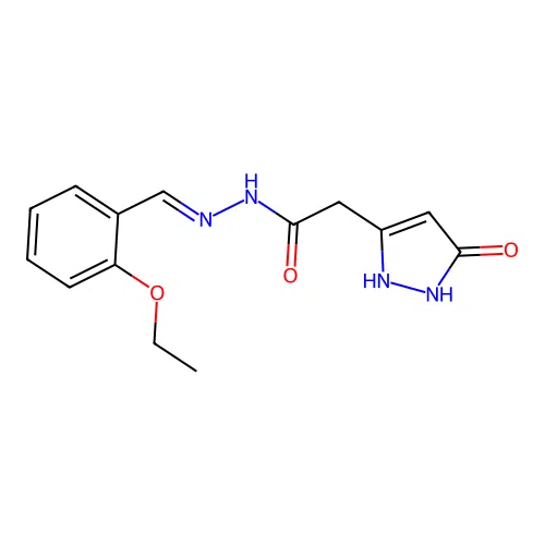 N'-[(E)-(2-ethoxyphenyl)methylidene]-2-(3-hydroxy-1H-pyrazol-5-yl)acetohydrazide structure