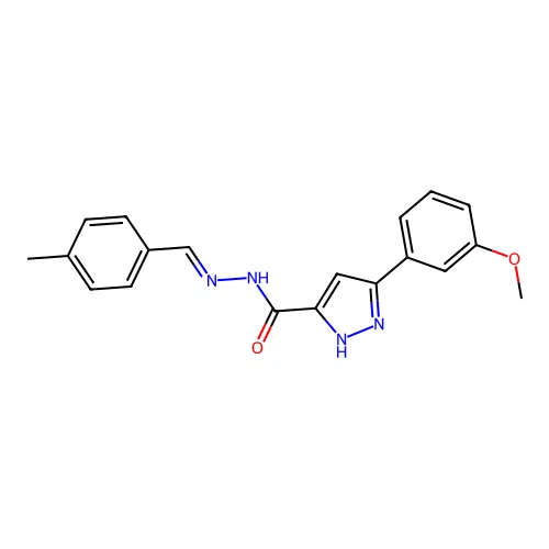 (E)-3-(3-methoxyphenyl)-N'-(4-methylbenzylidene)-1H-pyrazole-5-carbohydrazide structure