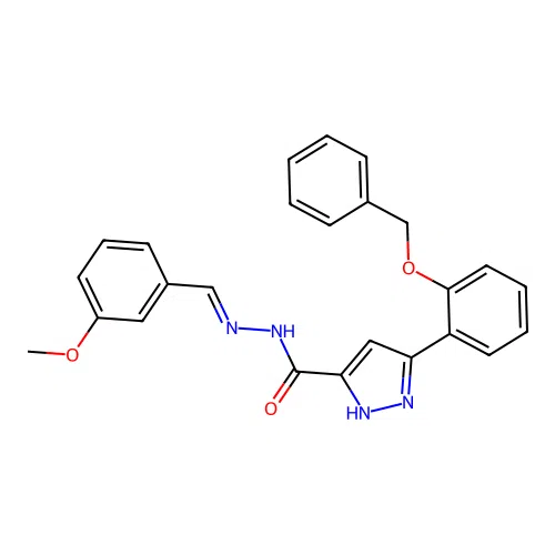 3-(2-(Benzyloxy)phenyl)-N'-(3-methoxybenzylidene)-1H-pyrazole-5-carbohydrazide structure