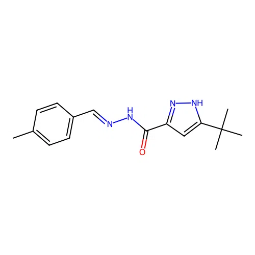 3-tert-butyl-N'-[(E)-(4-methylphenyl)methylidene]-1H-pyrazole-5-carbohydrazide structure