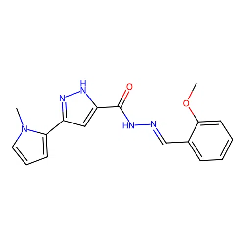 N'-(2-Methoxybenzylidene)-3-(1-ME-1H-pyrrol-2-YL)-1H-pyrazole-5-carbohydrazide structure