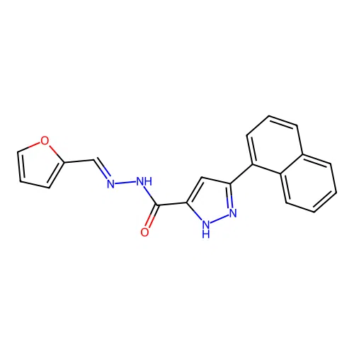5-Naphthalen-1-YL-2H-pyrazole-3-carboxylic acid furan-2-ylmethylene-hydrazide structure
