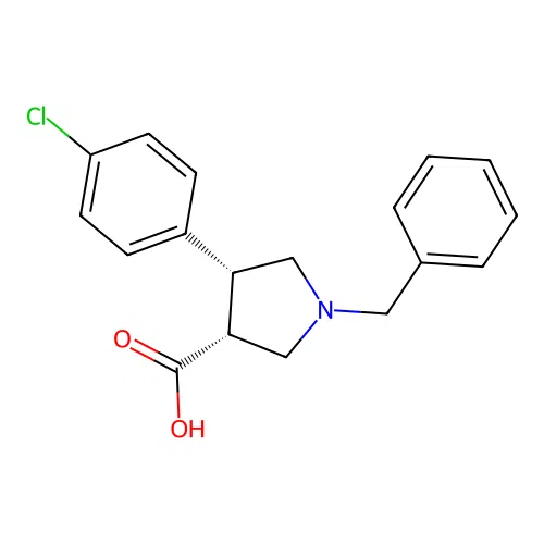 (3R,4R)-1-Benzyl-4-(4-chloro-phenyl)-pyrrolidine-3-carboxylic acid structure