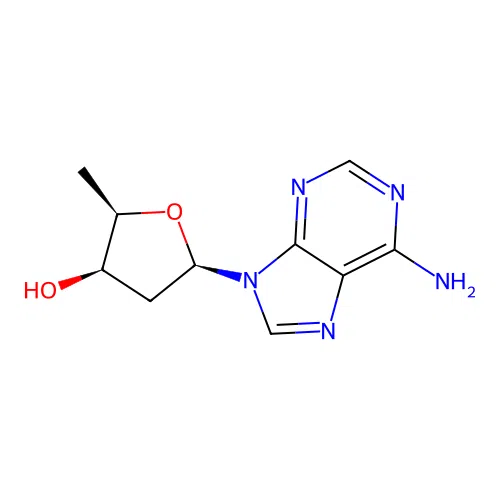 (2R,3R,5R)-5-(6-aminopurin-9-yl)-2-methyloxolan-3-ol structure