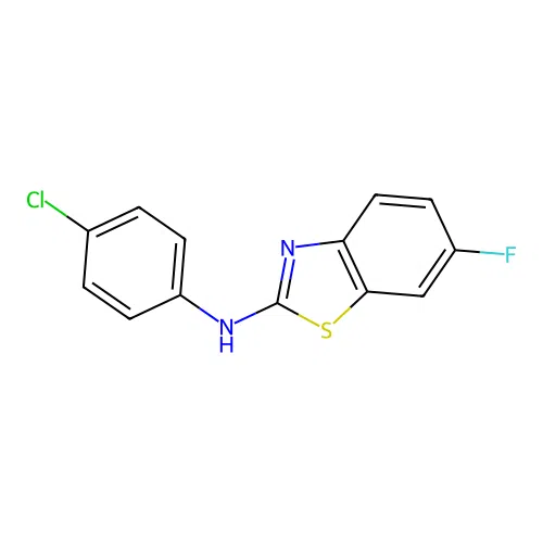 N-(4-chlorophenyl)-6-fluoro-1,3-benzothiazol-2-amine structure