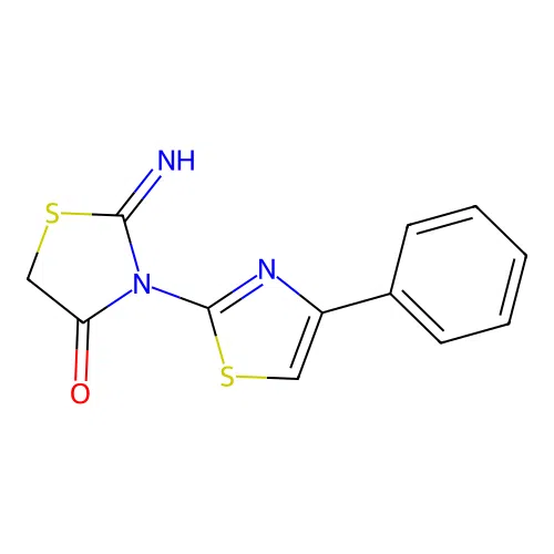 2-Imino-3-(4-phenyl-1,3-thiazol-2-yl)-1,3-thiazolidin-4-one structure