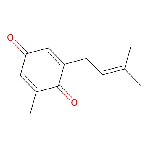 2-Methyl-6-(3-methyl-2-butenyl)benzo-1,4-quinone structure