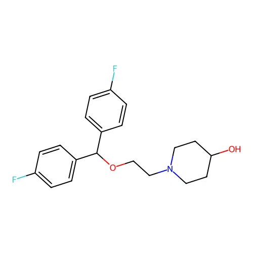 4-Piperidinol, 1-[2-[bis(4-fluorophenyl)methoxy]ethyl]- structure