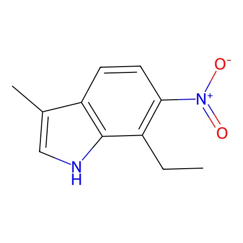 3-Methyl-6-nitro-7-ethylindole structure