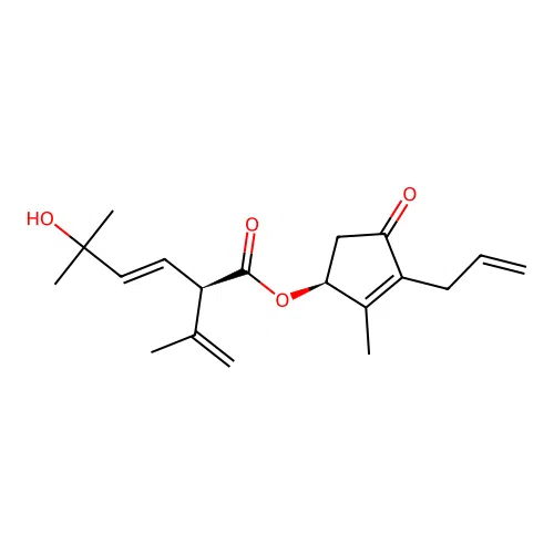 3-Hexenoic acid, 5-hydroxy-5-methyl-2-(1-methylphenyl)-, 2-methyl-4-oxo-3-(2-propenyl)-2-cyclopenten-1-yl ester, (S-(R*,S*-(E)))- structure