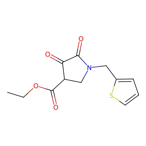 ethyl 4,5-dioxo-1-(2-thienylmethyl)pyrrolidine-3-carboxylate structure
