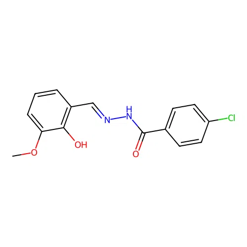 4-chloro-N-[(2-hydroxy-3-methoxyphenyl)methylideneamino]benzamide structure