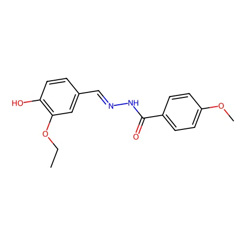 N-[(3-ethoxy-4-hydroxyphenyl)methylideneamino]-4-methoxybenzamide structure