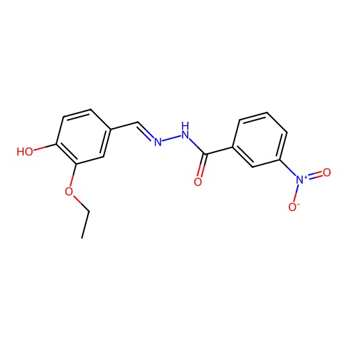N-[(3-ethoxy-4-hydroxyphenyl)methylideneamino]-3-nitrobenzamide structure
