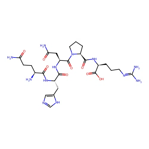 L-Arginine, L-glutaminyl-L-histidyl-L-asparaginyl-L-prolyl- structure