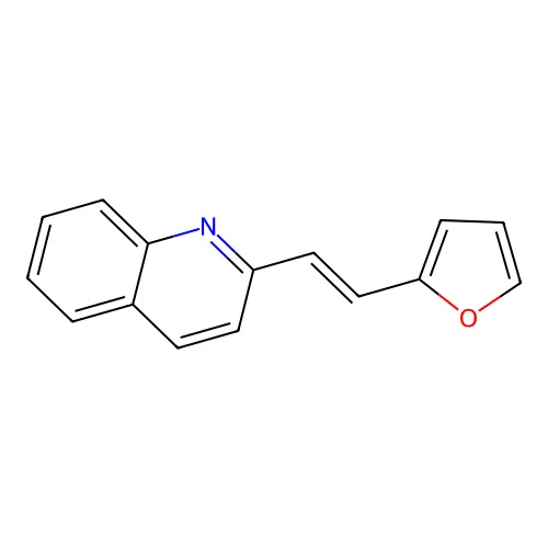 2-[(E)-2-(furan-2-yl)ethenyl]quinoline structure