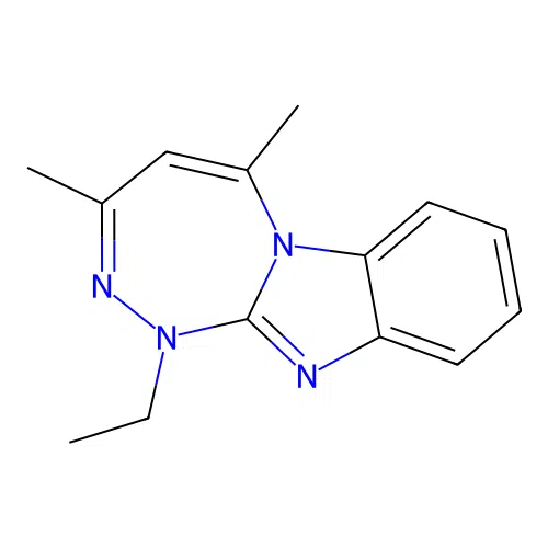 1-Ethyl-3,5-dimethyl-1,2,4-triazepino[4,3-a]benzimidazole structure