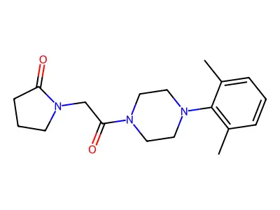 Piperazine, 1-(2,6-dimethylphenyl)-4-((2-oxo-1-pyrrolidinyl)acetyl)- structure