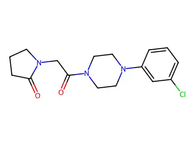 Piperazine, 1-(3-chlorophenyl)-4-((2-oxo-1-pyrrolidinyl)acetyl)- structure