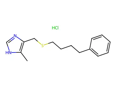1H-Imidazole, 4-methyl-5-(((4-phenylbutyl)thio)methyl)-, monohydrochloride structure