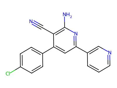 2-Amino-4-(4-chlorophenyl)-6-pyridin-3-ylpyridine-3-carbonitrile structure
