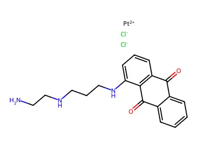 ((2-((3-(Anthraquinon-1-ylamino)propyl)amino)ethyl)amine-N,N')dichloroplatinum(II) structure